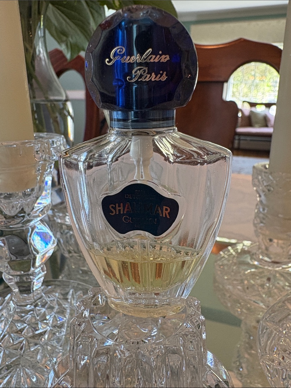 GUERLAIN Shalimar Fragrance Bottle with Deep Blue Gold-Logo Cap